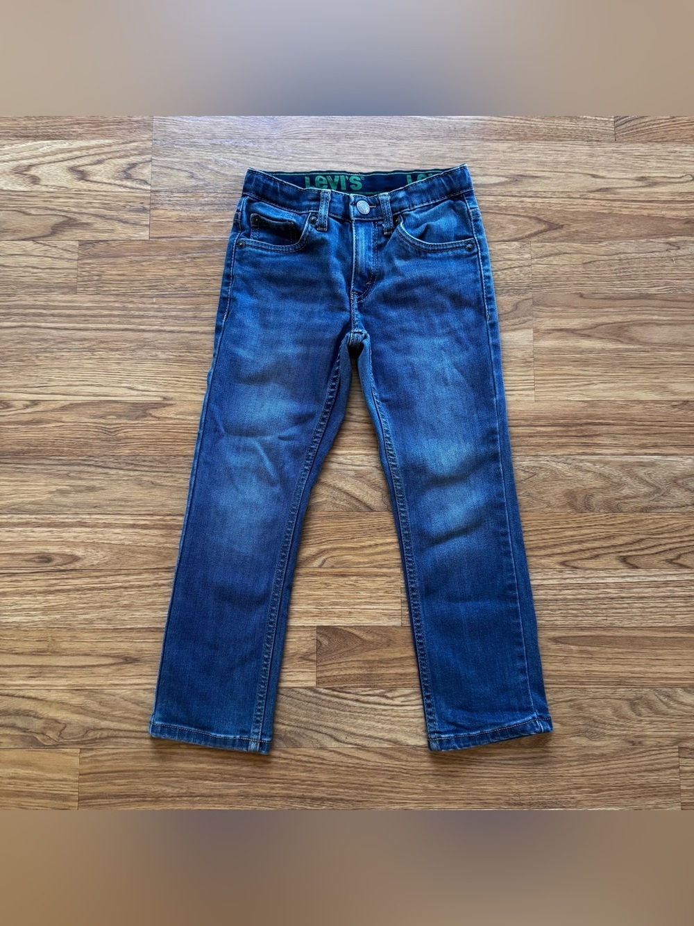 Levi’s Blue Denim Jeans Straight Classic Adjustable waistband Boy 6